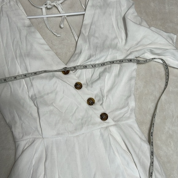 Blue Rain White Button-Front Jumpsuit/Romper - Picture 8 of 10